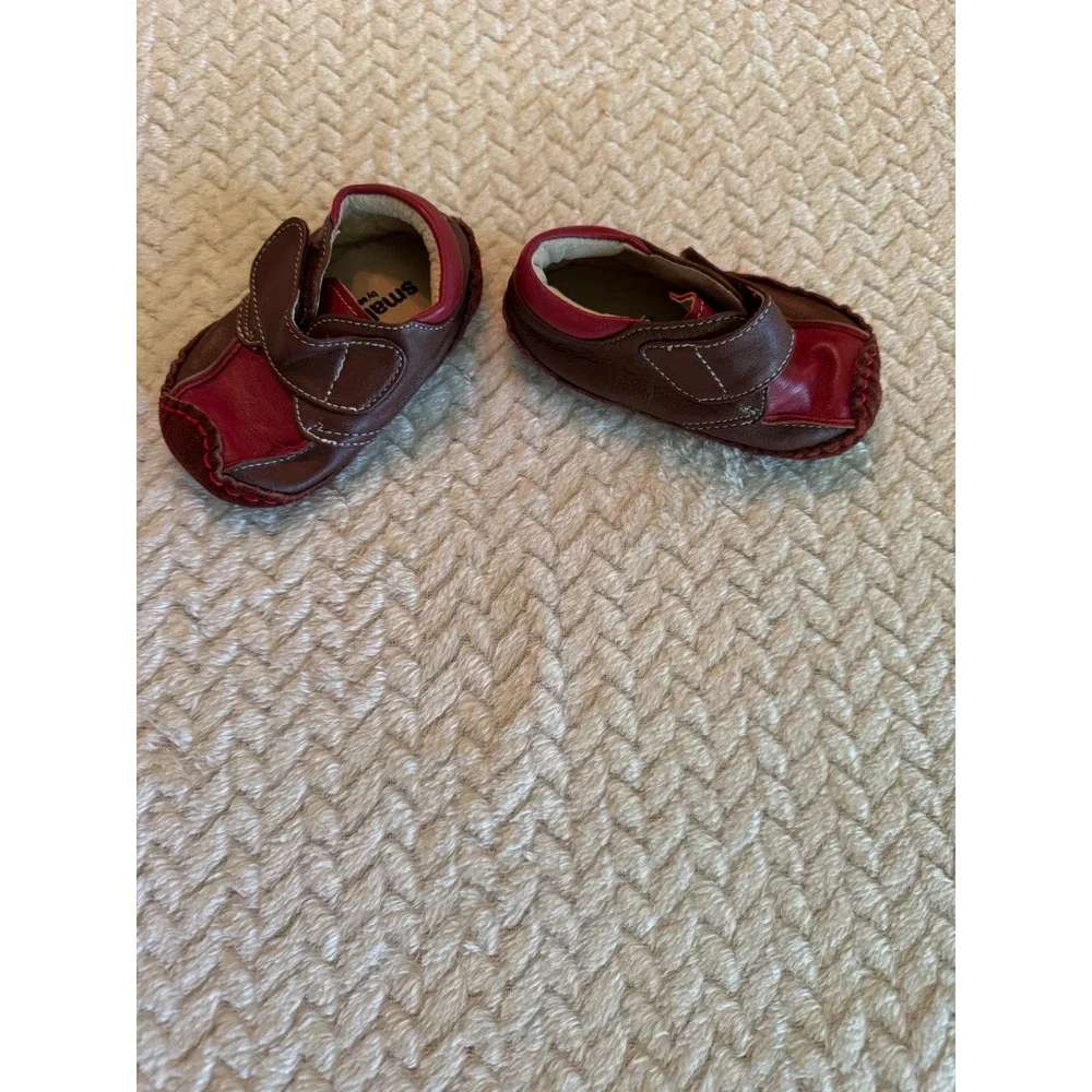 Smaller by See Kai Run Baby Boys Brown Red Leather Crib Shoes‎ 9-12 Months